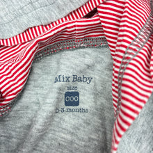 Load image into Gallery viewer, Boys Mix Baby, grey cotton hooded tee / top, GUC, size 000,  