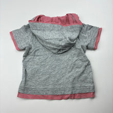 Load image into Gallery viewer, Boys Mix Baby, grey cotton hooded tee / top, GUC, size 000,  