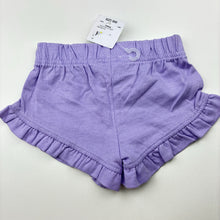 Load image into Gallery viewer, Girls Kids &amp; Co, purple soft cotton shorts, elasticated, NEW, size 000,  