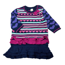 Load image into Gallery viewer, Girls Dymples, knitted cotton long sleeve dress, GUC, size 00, L: 35cm