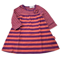Load image into Gallery viewer, Girls Pumpkin Patch, soft stretchy striped long sleeve dress, wash fade, FUC, size 00, L: 38cm