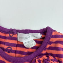 Load image into Gallery viewer, Girls Pumpkin Patch, soft stretchy striped long sleeve dress, wash fade, FUC, size 00, L: 38cm