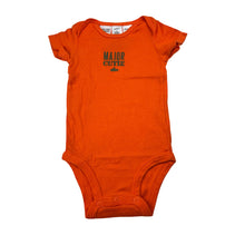 Load image into Gallery viewer, Boys Carter's, orange soft cotton bodysuit / romper, GUC, size 000,  
