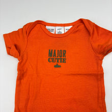 Load image into Gallery viewer, Boys Carter's, orange soft cotton bodysuit / romper, GUC, size 000,  