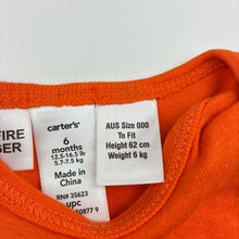 Load image into Gallery viewer, Boys Carter's, orange soft cotton bodysuit / romper, GUC, size 000,  