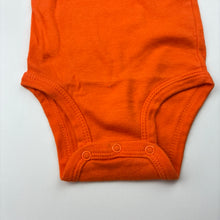 Load image into Gallery viewer, Boys Carter's, orange soft cotton bodysuit / romper, GUC, size 000,  