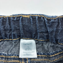 Load image into Gallery viewer, Girls Carter's, dark denim embroidered jeans, elasticated, GUC, size 12 months,  