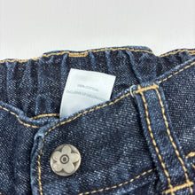 Load image into Gallery viewer, Girls Carter's, dark denim embroidered jeans, elasticated, GUC, size 12 months,  