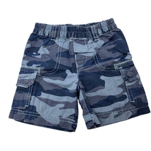Load image into Gallery viewer, Boys Target, blue cotton camo print cargo shorts, elasticated, GUC, size 00,  
