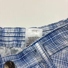 Load image into Gallery viewer, Boys Target, blue check cotton shorts, elasticated, EUC, size 00,  