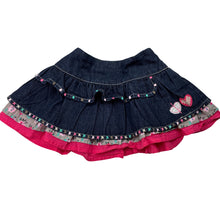 Load image into Gallery viewer, Girls Target, tiered denim cotton skirt, elasticated, GUC, size 00,  