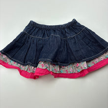 Load image into Gallery viewer, Girls Target, tiered denim cotton skirt, elasticated, GUC, size 00,  