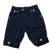 Load image into Gallery viewer, Girls Sprout, dark denim shorts, elasticated, Inside leg: 15cm, GUC, size 0,  