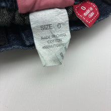 Load image into Gallery viewer, Girls Sprout, dark denim shorts, elasticated, Inside leg: 15cm, GUC, size 0,  