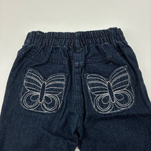 Load image into Gallery viewer, Girls Sprout, dark denim shorts, elasticated, Inside leg: 15cm, GUC, size 0,  
