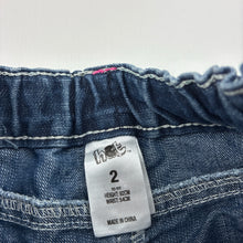 Load image into Gallery viewer, Girls H&amp;T, dark denim skirt, adjustable, GUC, size 2,  