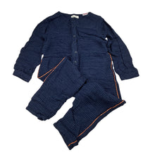 Load image into Gallery viewer, Girls MNG, navy &amp; white stripe viscose jumpsuit, GUC, size 2-3,  