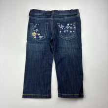 Load image into Gallery viewer, Girls Mother Care, embroidered stretch denim jeans, adjustable, Inside leg: 28cm, EUC, size 1,  