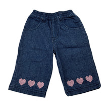 Load image into Gallery viewer, Girls Minipie, blue denim pants, elasticated, EUC, size 00,  