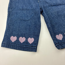 Load image into Gallery viewer, Girls Minipie, blue denim pants, elasticated, EUC, size 00,  