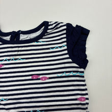 Load image into Gallery viewer, Girls Early Days, navy &amp; white stripe cotton t-shirt / top, GUC, size 00,  