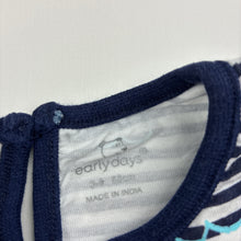 Load image into Gallery viewer, Girls Early Days, navy &amp; white stripe cotton t-shirt / top, GUC, size 00,  
