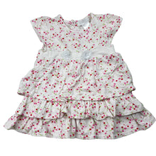 Load image into Gallery viewer, Girls Lullaby, floral tiered dress, GUC, size 0, L: 35cm