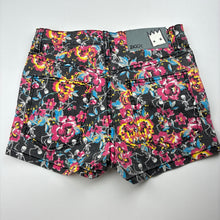 Load image into Gallery viewer, Womens Ziggy Denim, stretch denim floral shorts, sticks &amp; bones, W: 33cm across, GUC, size 26,  