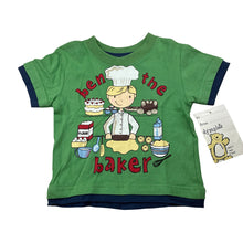 Load image into Gallery viewer, Boys Dymples, green cotton t-shirt / tee, baker, NEW, size 00,  
