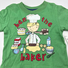 Load image into Gallery viewer, Boys Dymples, green cotton t-shirt / tee, baker, NEW, size 00,  