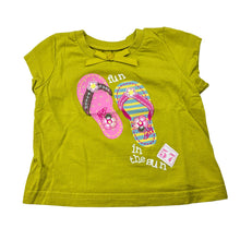 Load image into Gallery viewer, Girls Woolworths, green cotton t-shirt / top, sandals, GUC, size 00,  