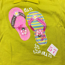 Load image into Gallery viewer, Girls Woolworths, green cotton t-shirt / top, sandals, GUC, size 00,  