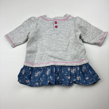 Load image into Gallery viewer, Girls Tiny Little Wonders, spliced fleece lined peplum top, FUC, size 00,  