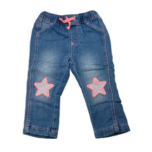 Load image into Gallery viewer, Girls Target, soft knit denim pants, elasticated, GUC, size 0,  