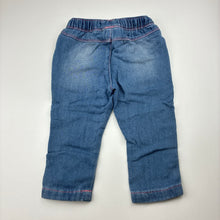 Load image into Gallery viewer, Girls Target, soft knit denim pants, elasticated, GUC, size 0,  