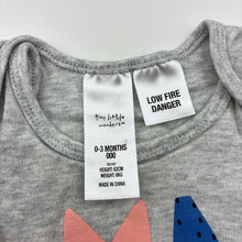 Load image into Gallery viewer, Girls Tiny Little Wonders, grey cotton bodysuit / romper, GUC, size 000,  
