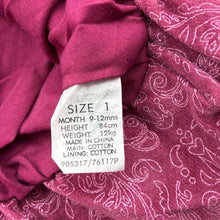 Load image into Gallery viewer, Girls Ladybird, vintage velour cotton bubble dress, FUC, size 1, L: 44cm