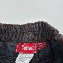 Load image into Gallery viewer, Boys Sprout, brown / blue corduroy pants, elasticated, EUC, size 00,  