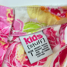 Load image into Gallery viewer, Girls Kids Stuff, colourful floral lightweight cotton dress, GUC, size 1, L: 46cm
