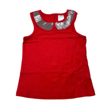 Load image into Gallery viewer, Girls Target, stretchy sleeveless top,sequin collar, FUC, size 1,  