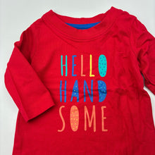 Load image into Gallery viewer, Boys Tiny Little Wonders, red cotton long sleeve t-shirt / tee, EUC, size 000,  