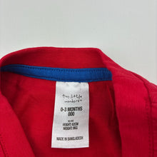 Load image into Gallery viewer, Boys Tiny Little Wonders, red cotton long sleeve t-shirt / tee, EUC, size 000,  
