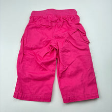 Load image into Gallery viewer, Girls Sprout, pink lightweight cotton pants, elasticated, GUC, size 00,  