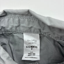 Load image into Gallery viewer, Boys Tiny Little Wonders, grey cotton short sleeve shirt, GUC, size 0,  