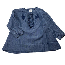 Load image into Gallery viewer, Girls Target, blue cotton tunic top, birds, GUC, size 1,  