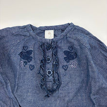 Load image into Gallery viewer, Girls Target, blue cotton tunic top, birds, GUC, size 1,  