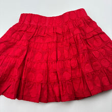 Load image into Gallery viewer, Girls Pumpkin Patch, red lined cotton skirt, elasticated, EUC, size 1,  