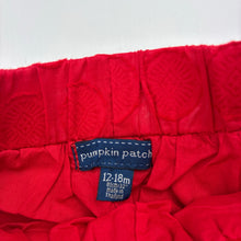 Load image into Gallery viewer, Girls Pumpkin Patch, red lined cotton skirt, elasticated, EUC, size 1,  