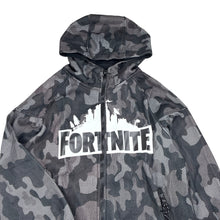 Load image into Gallery viewer, Boys Ride or Die, Fortnite fleece lined zip hoodie sweater, EUC, size 12,  