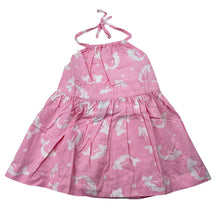 Load image into Gallery viewer, Girls Fred Bare, lightweight cotton halter-neck dress, mermaids, GUC, size 00, L: 38cm approx